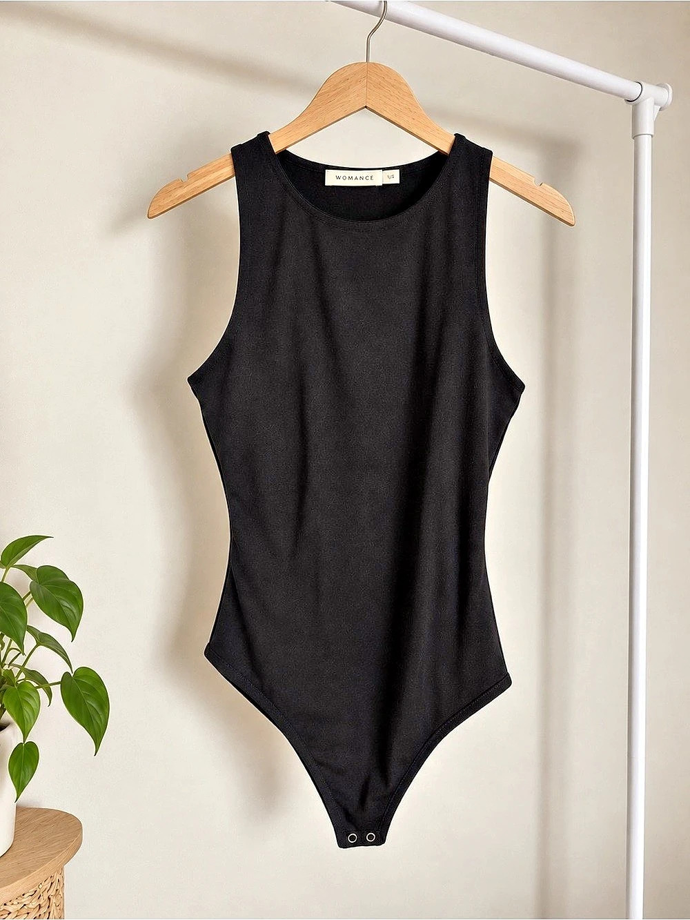 Womance Black Sleeveless Bodysuit XS